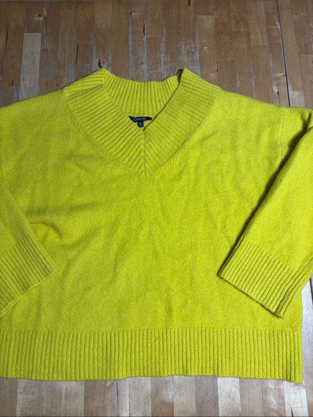 George V-Neck Bright Yellow Sweater